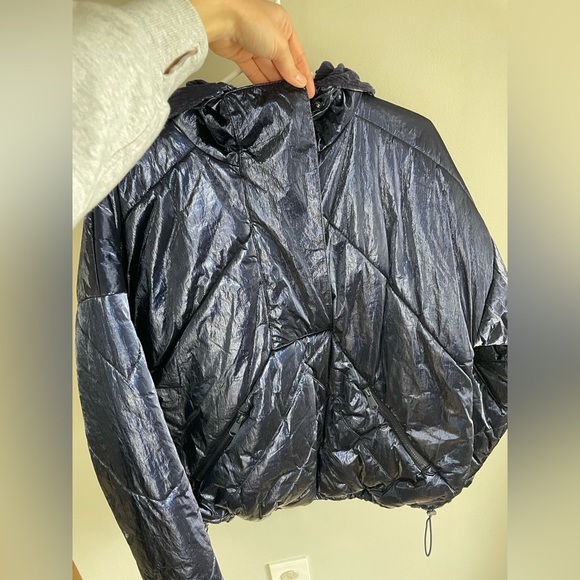 Free People Movement Polar Ice Puffer Jacket - Metallic Blue - Extra Small XS - Picture 10 of 13